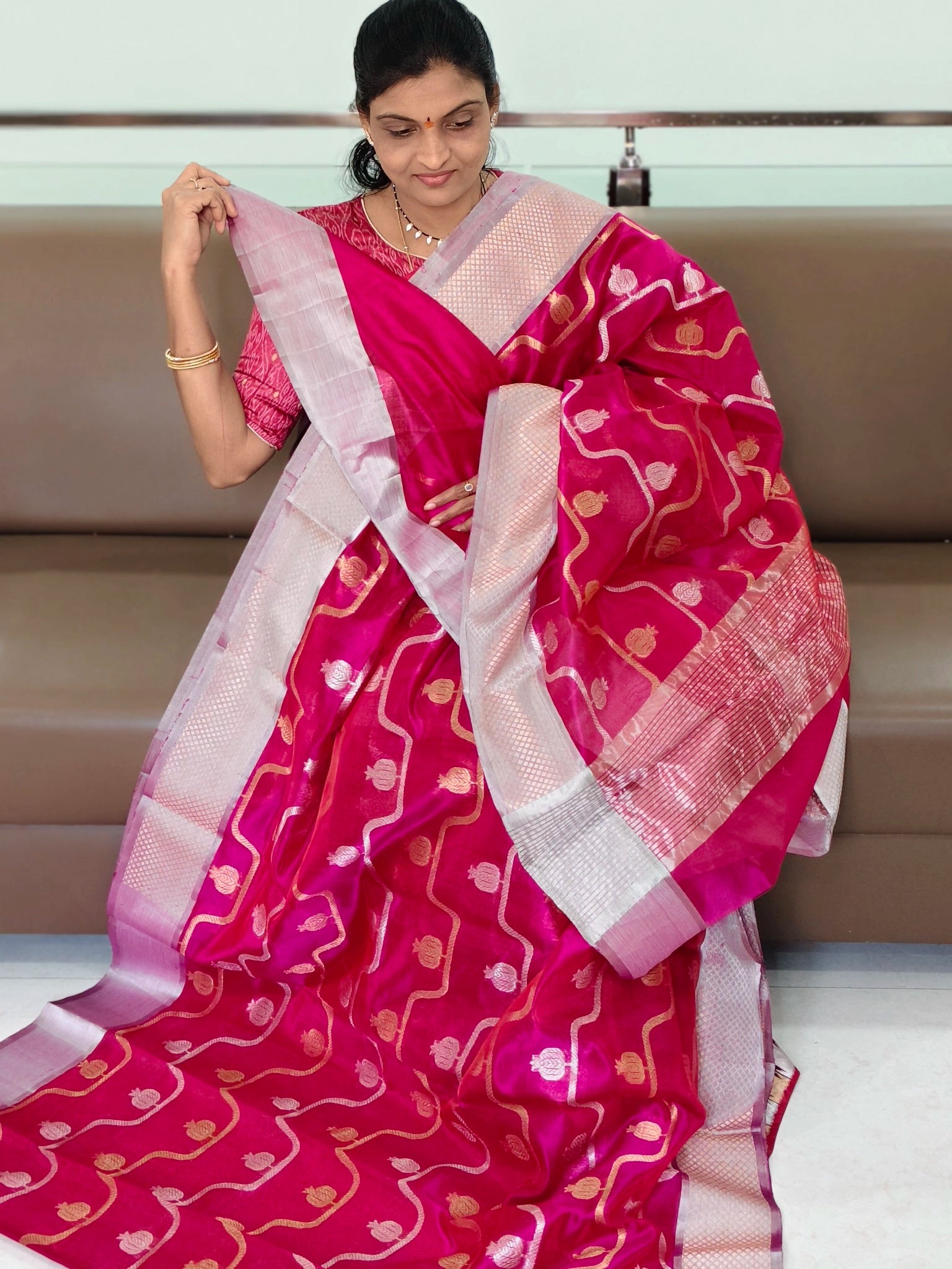 Chanderi Pattu saree - Kanchipuram Sarees by Shreekari Silks Chanderi Pattu saree - Image 3