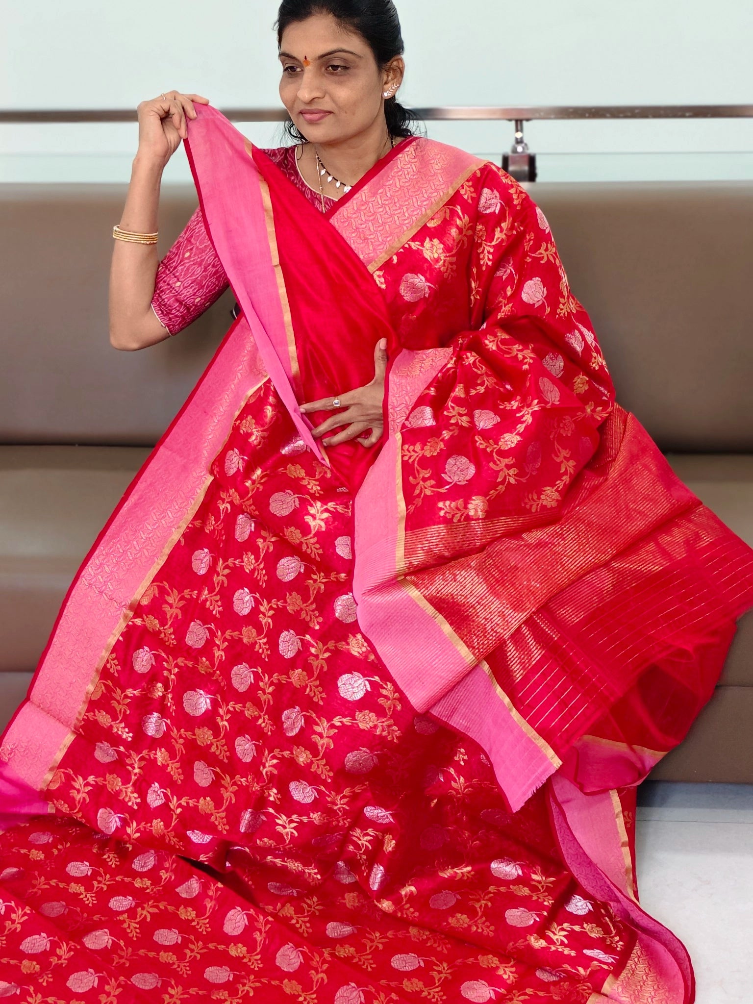 Chanderi Pattu saree - Kanchipuram Sarees by Shreekari Silks Chanderi Pattu saree - Image 3