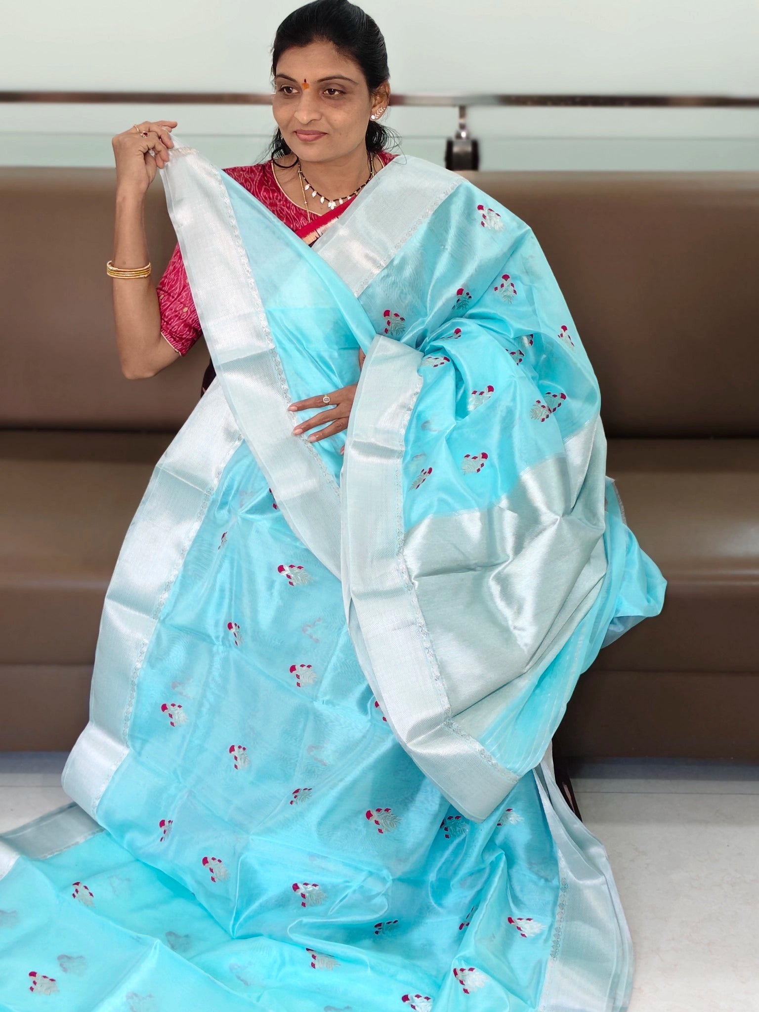 Chanderi Pattu saree - Kanchipuram Sarees by Shreekari Silks Chanderi Pattu saree - Image 3